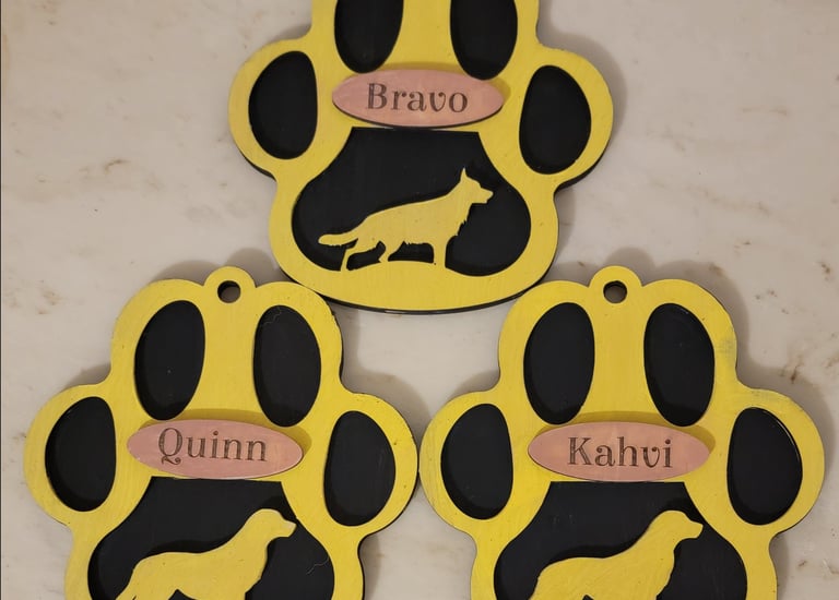 Wooden Dog Ornaments