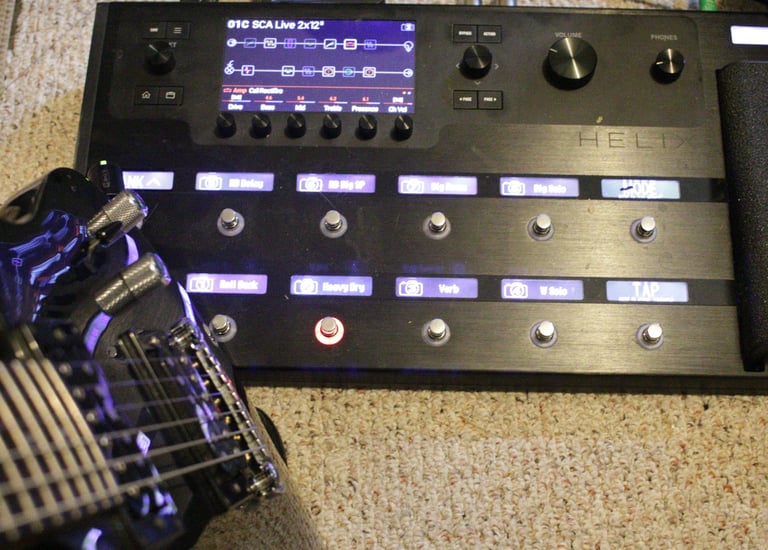 Line 6 Helix and Ibanez SCA-220. Studio recording rig in Pueblo, CO