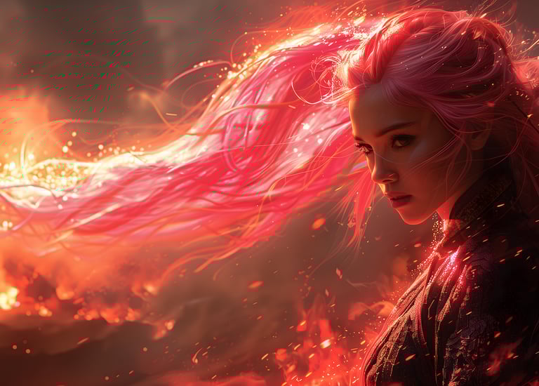 Young woman wielding her fire power