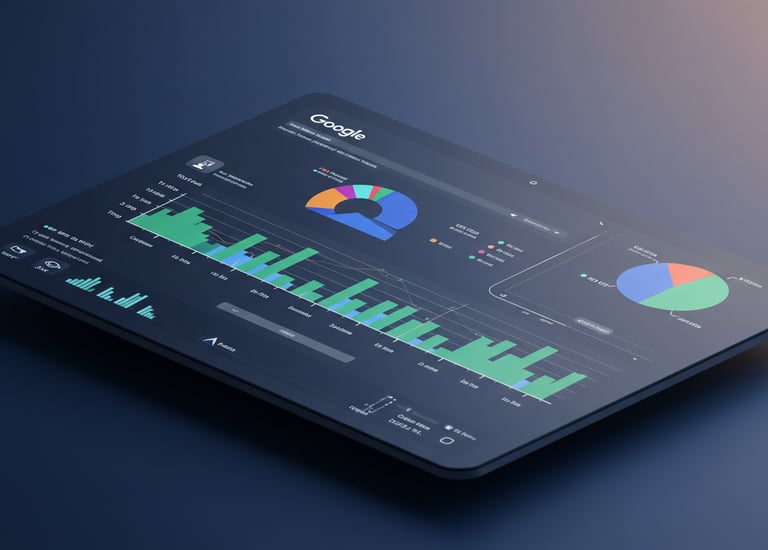 Tablet with a Google analytics display