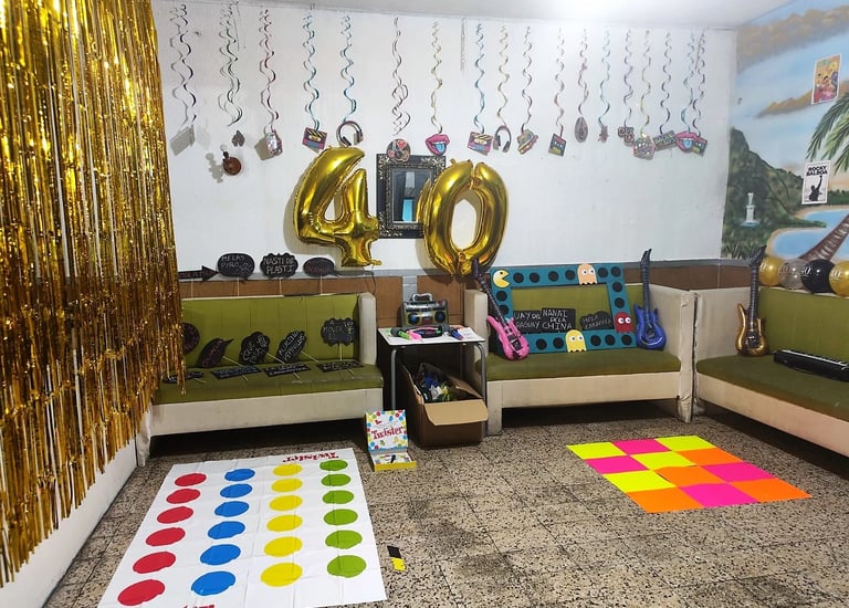 Decoración cumpleaños Años 80