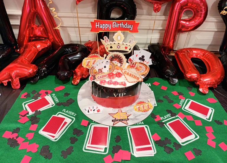 Decoración cumpleaños temático casino