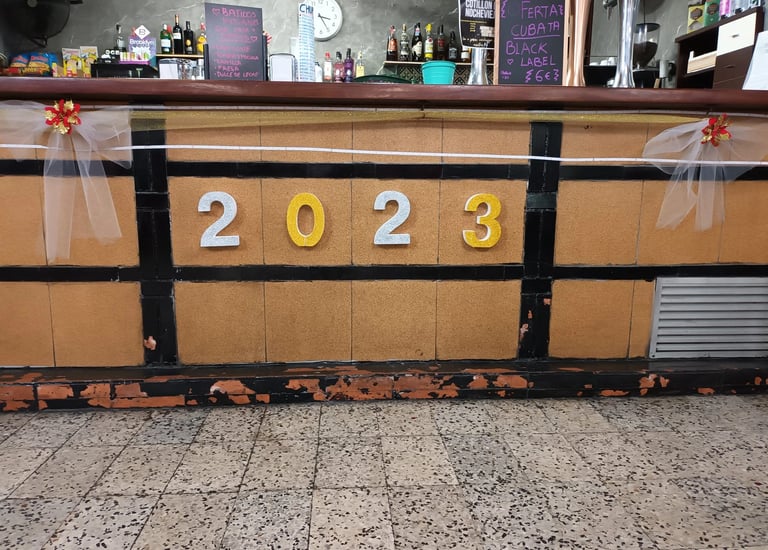 Decoración Bar Ibarra en el cotillón de Nochevieja