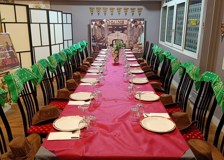 Decoración salón tematizado del oeste