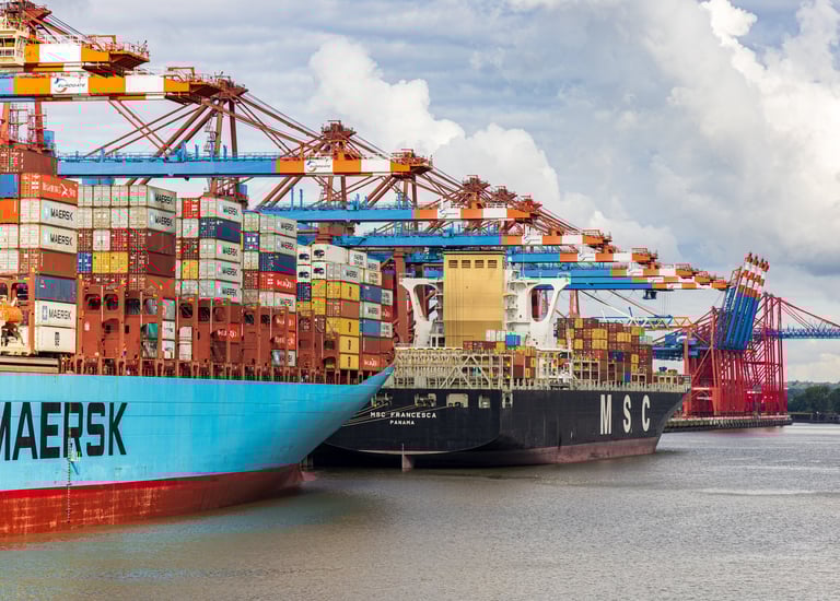 Shipping yard, shipping containers, ocean freight, sea freight, cargo, transport, port, warehouse