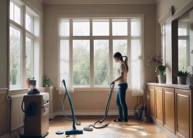 Before and after of a cleaned property.