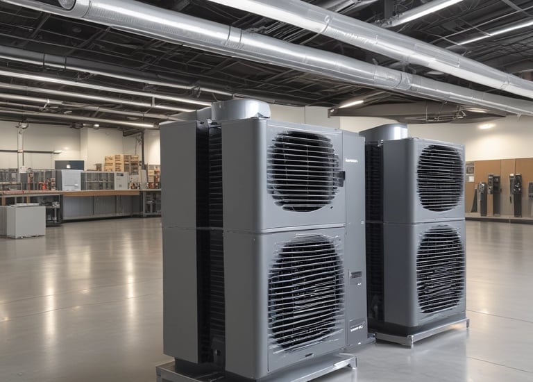 A modern cooling system installation in a commercial space.