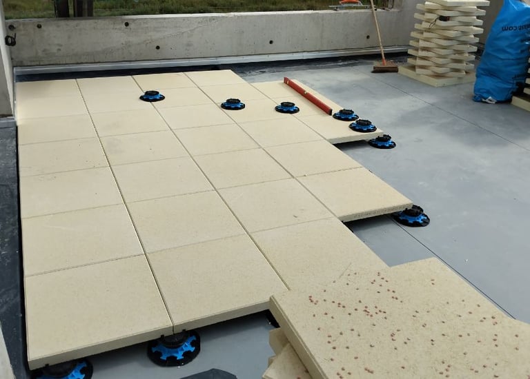 terrasse dalle sur plot