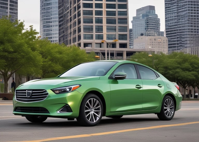 A red sports car with black wheels is parked in an indoor parking lot with concrete pillars and green markings. The car has a license plate reading CHAS 25 GP and is adorned with black racing stripes on the hood. The lighting is artificial, from overhead fluorescent lights.