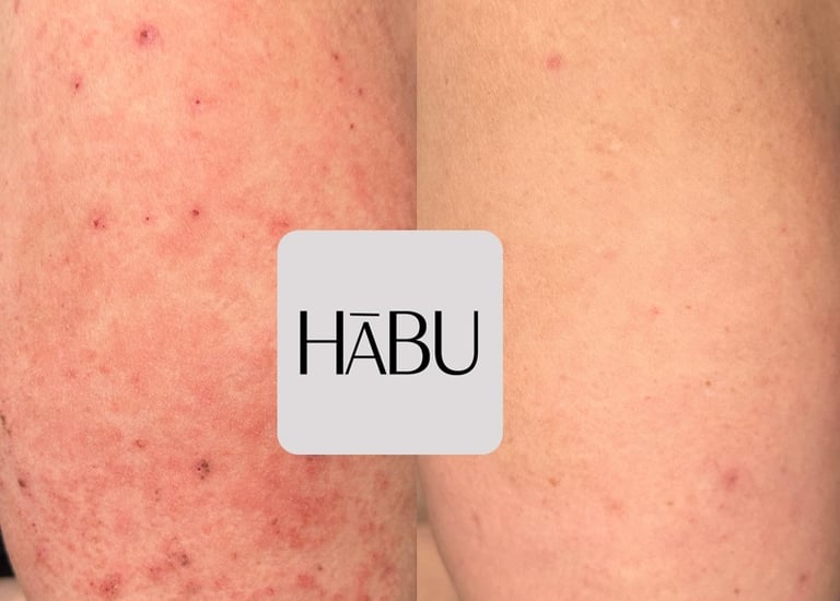 a cream for eczema and smooth skin. Legs before and after looking more smooth and soft.