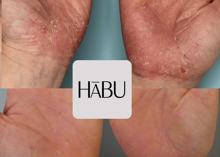 a cream for eczema and smooth skin. Before and after hands more smooth and soft