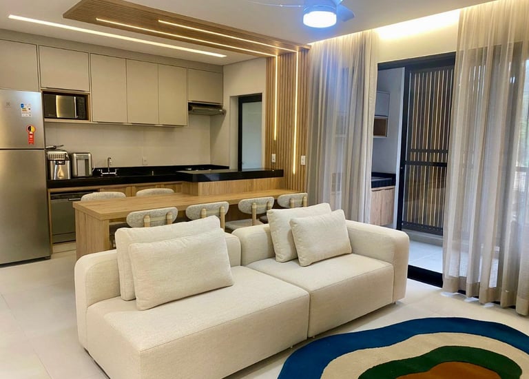 sala com cozinha americana