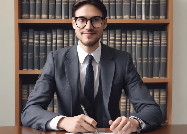 A clean, modern office workspace with a laptop and notepad.
