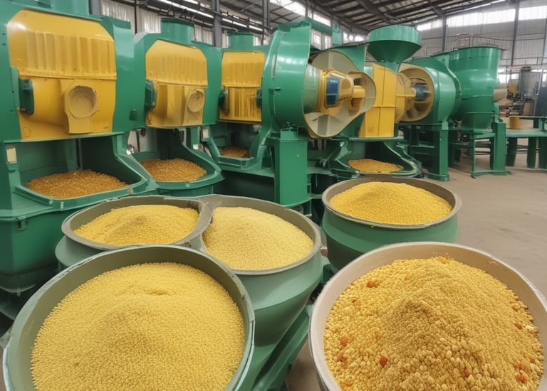 Workers collaborating in a mineral processing facility.