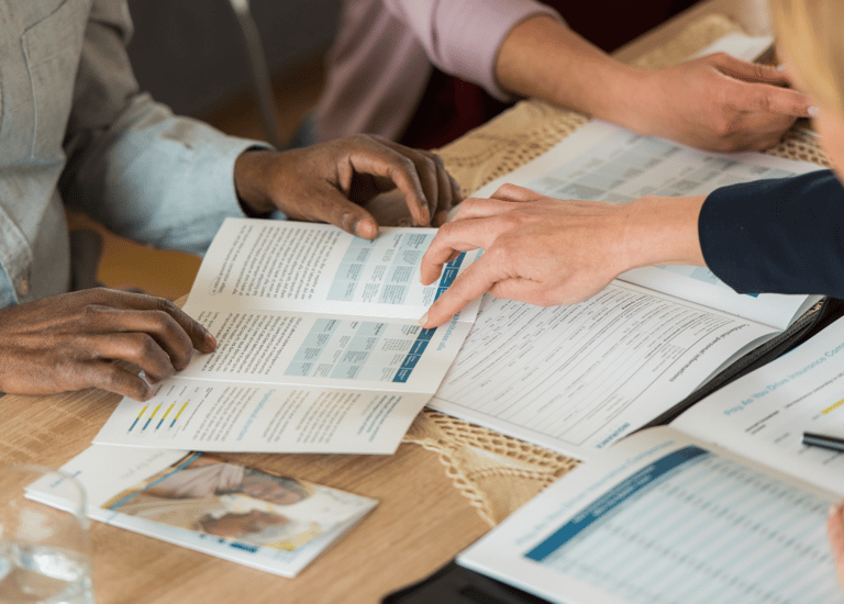 Cortney Duval sharing a brochure for brand awareness and product/service benefits