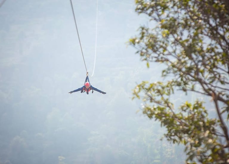 SAM Zip Line Installs an 850-Meter Zipline in Nepal's First Superman Zipline.