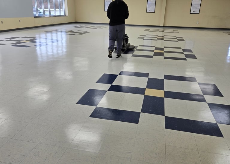 Floor Being Burnished