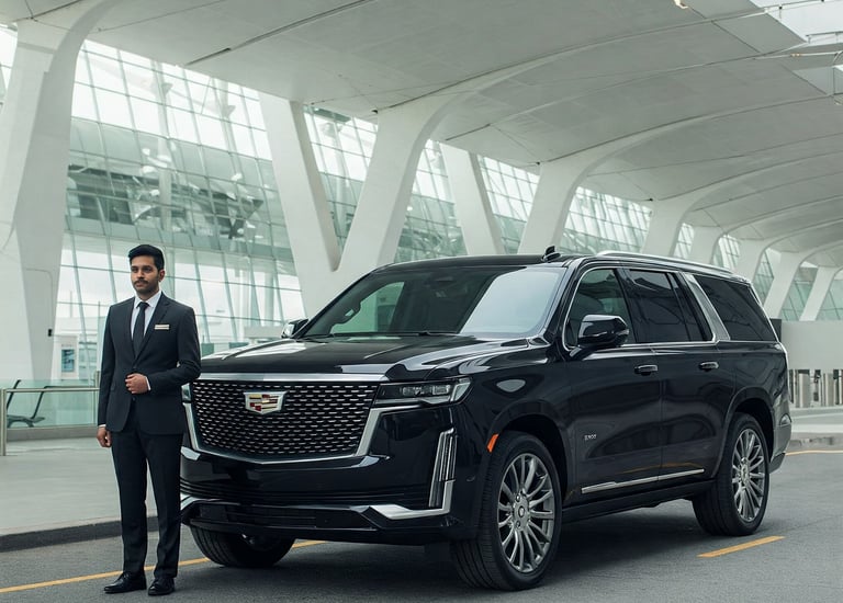 black SUV chauffeur Services 