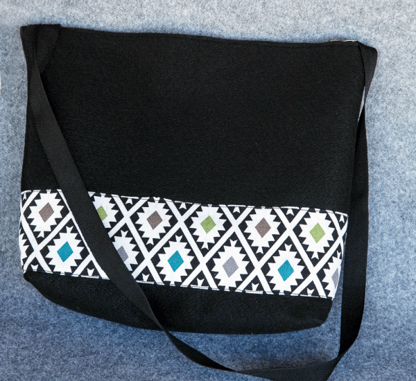 Black felt zipper bag