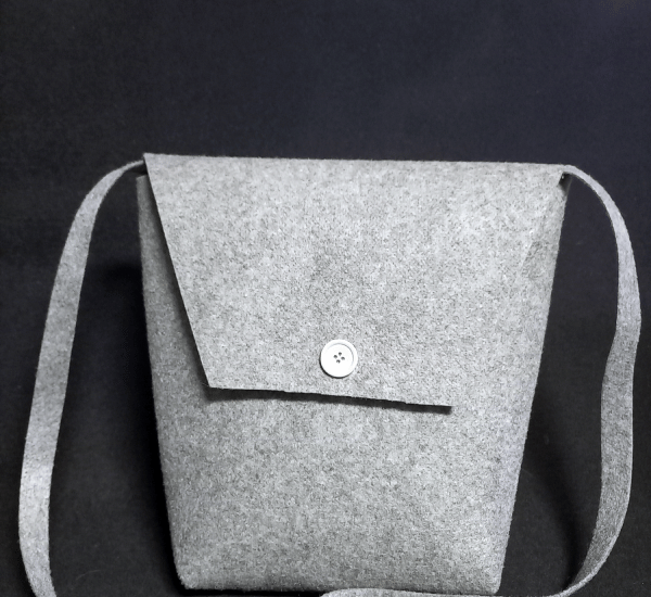 Grey felt medium sized sling bag