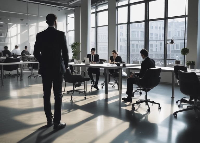 A vibrant startup team collaborating in a modern workspace.