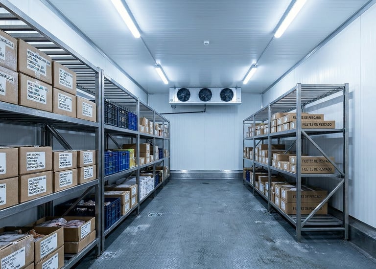 Interior de cámara frigorífica reparada por Reparantia