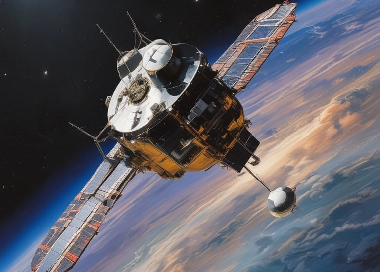 A hand holding a classic mobile phone with a green backlit screen displaying a menu. The phone has a physical keypad with numbers and icons, and the screen shows options like 'Services' and 'Home'. The device has a retro design with an antenna.