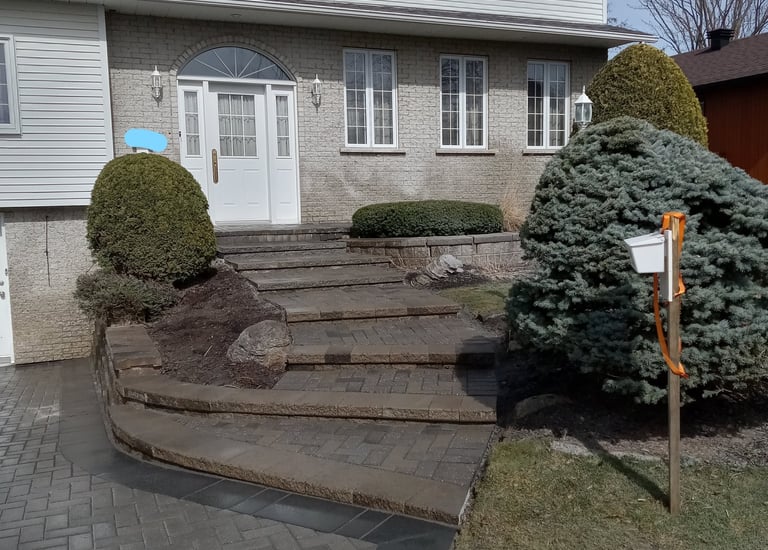 Après réparation de pavé uni