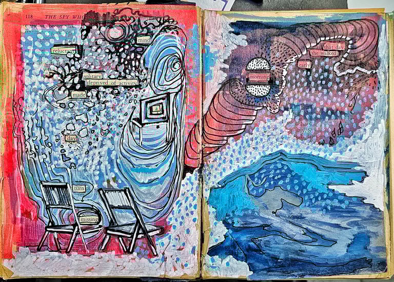 art therapy exercise altered book painting