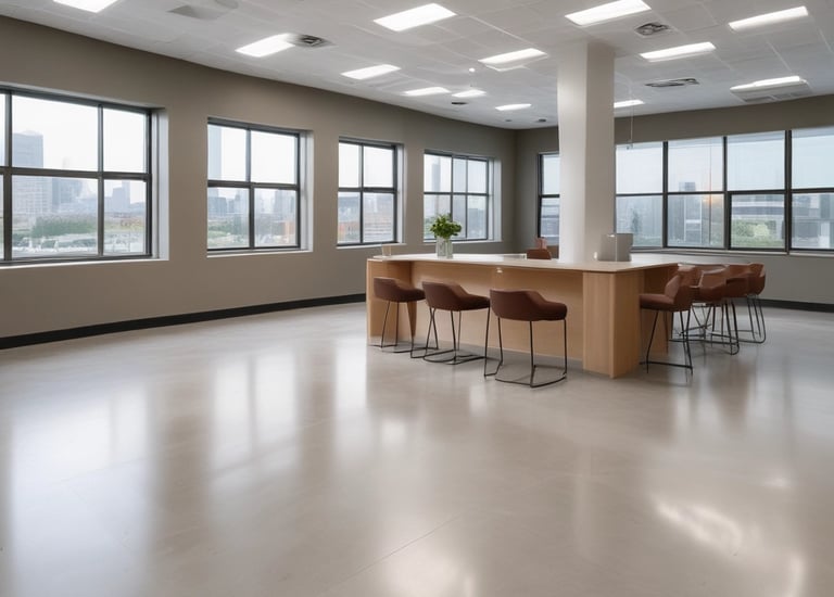 Outdoor patio renovation with clean design and comfortable seating.