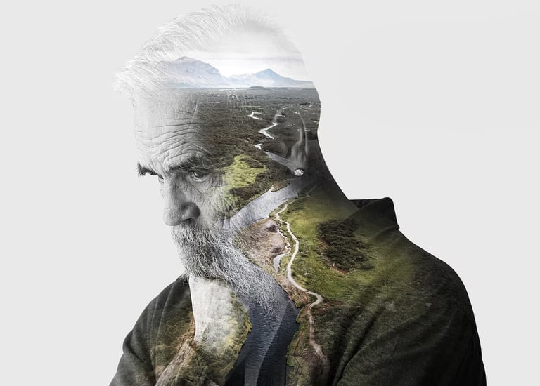 man photo compositing