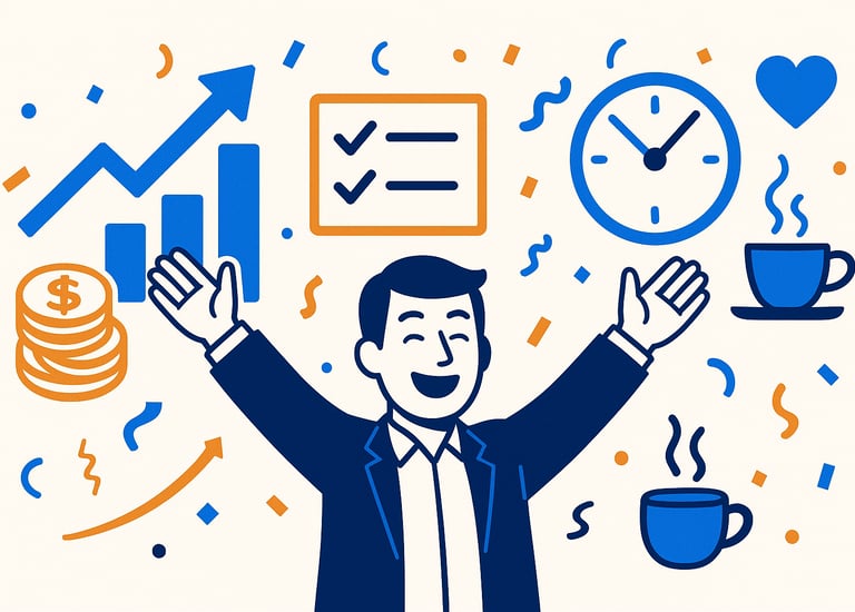 um homem comemorando uma vitória