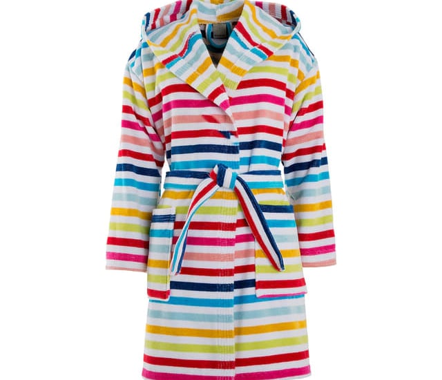 a colorful striped rober with a colorful striped robe