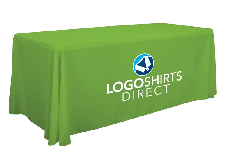 a table cloth tablecloth with a logo on it