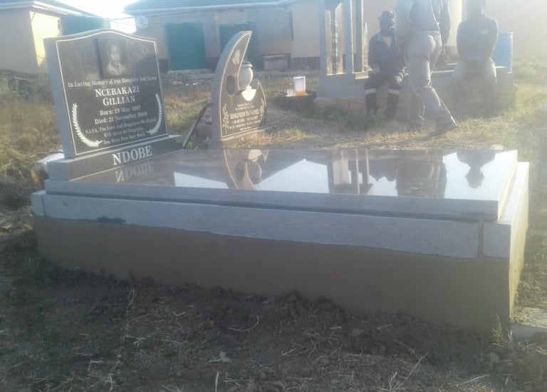 Custom Tegg's headstone fitted with a slab