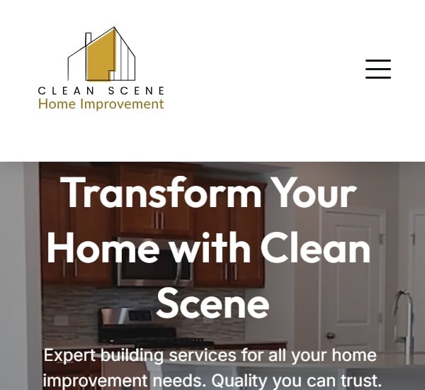 clean scene home improvements yorkshire website design project mobile version