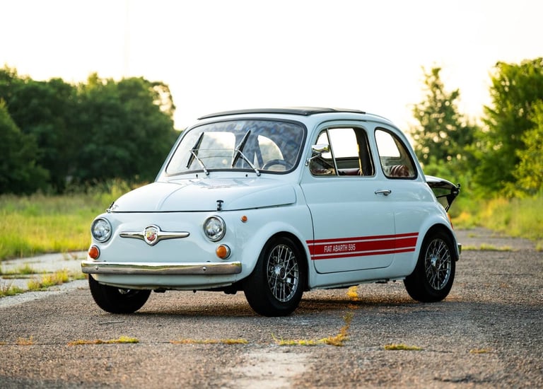 An image of a blue 1974 Fiat 595SS Abarth