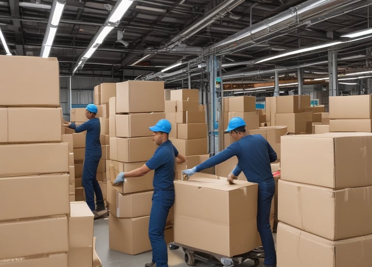 Construction workers on a job site.