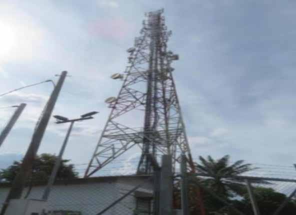 a bird flying over a tower with a bird flying by