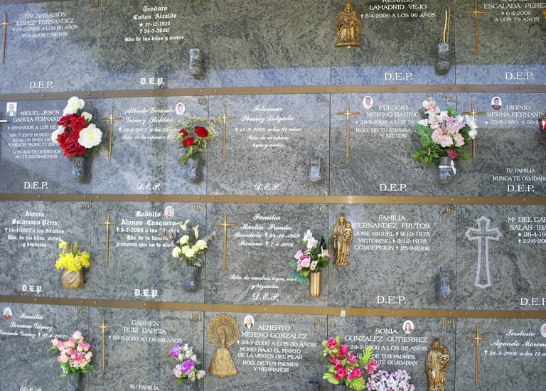 nichos en color verde en Reinosa