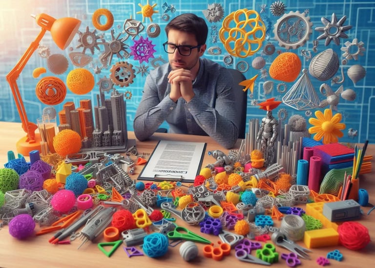 WIKXY Brightly coloured, taylormade 3D printed balls, rings on the table. Available at WIKXY 3D Printing in Stoke-on-Trent.