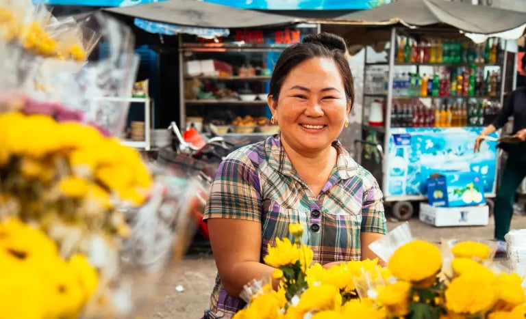 Street vendor shot on film is Saigon