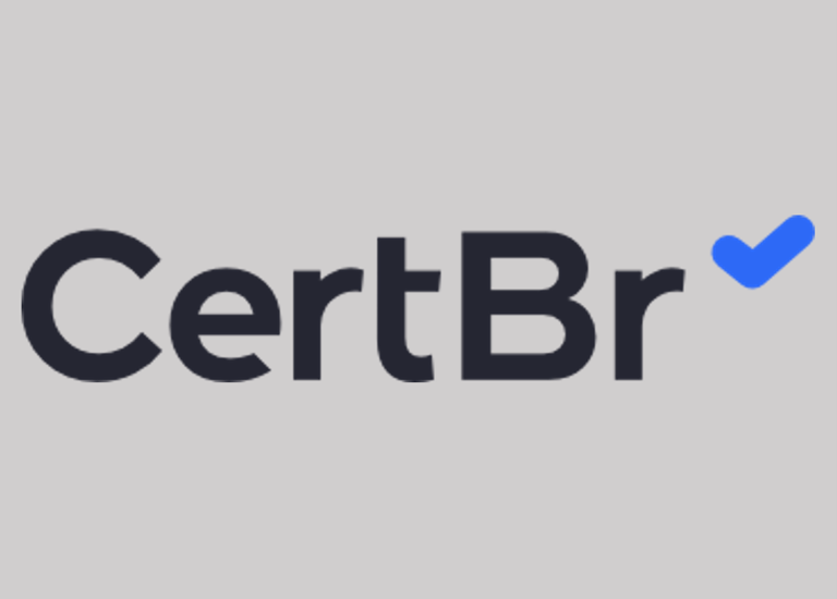 a cert brs logo with a tick