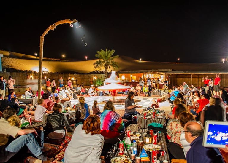 People gathered for a social event out in open in Dubai