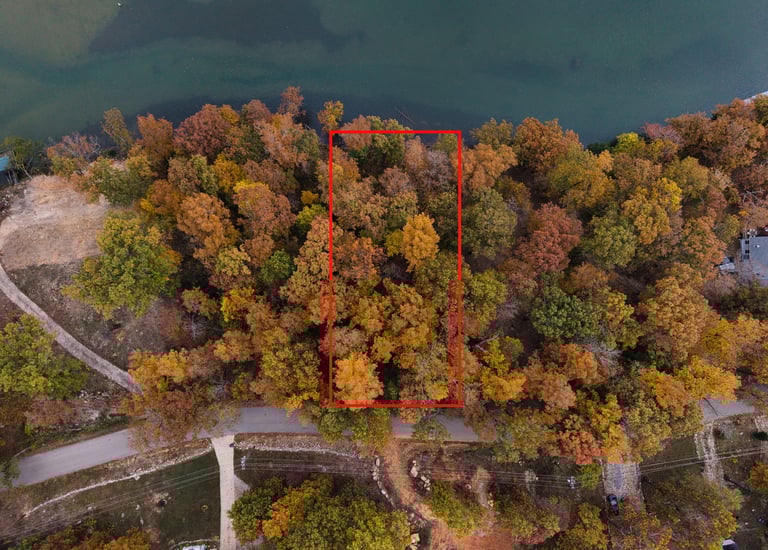 Property in fall with boundary markers added. 