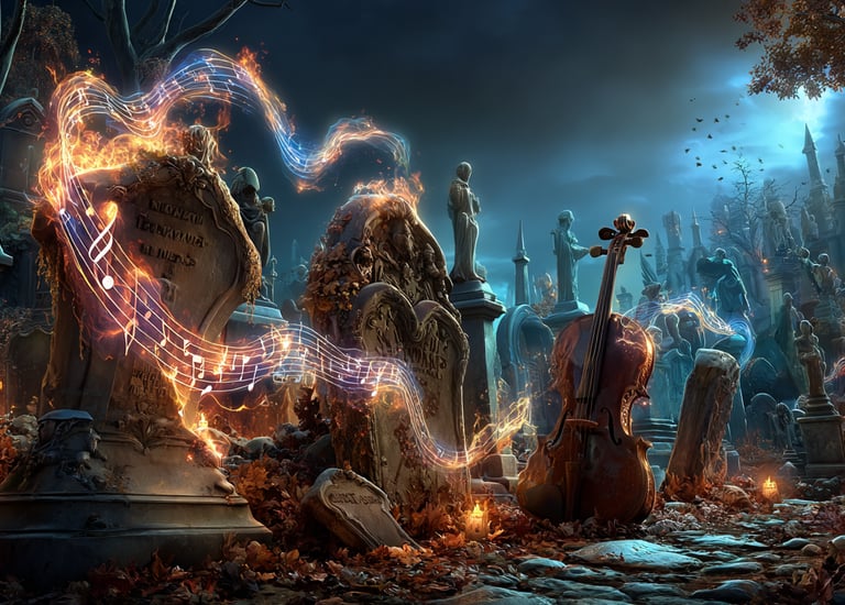 halloween music vibes coming out of the graveyard
