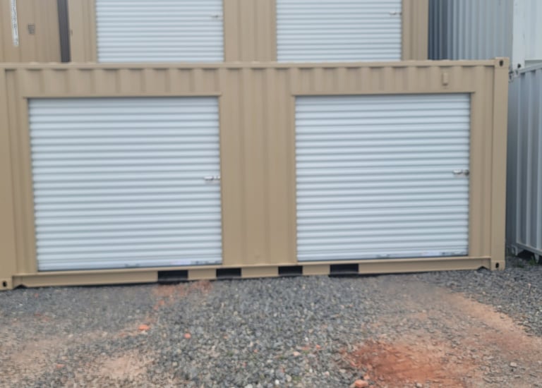 modified container with roll doors
