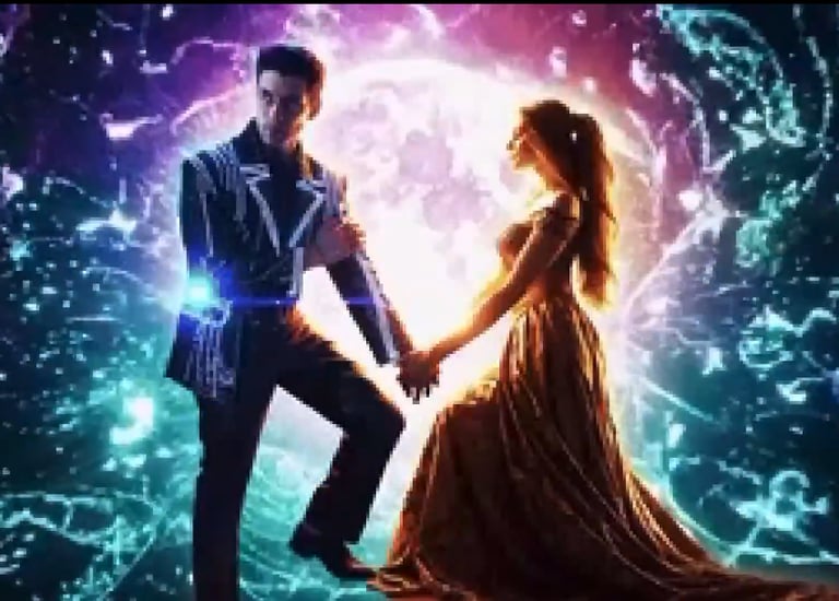 A couple engaged in an epic space romance through time travel