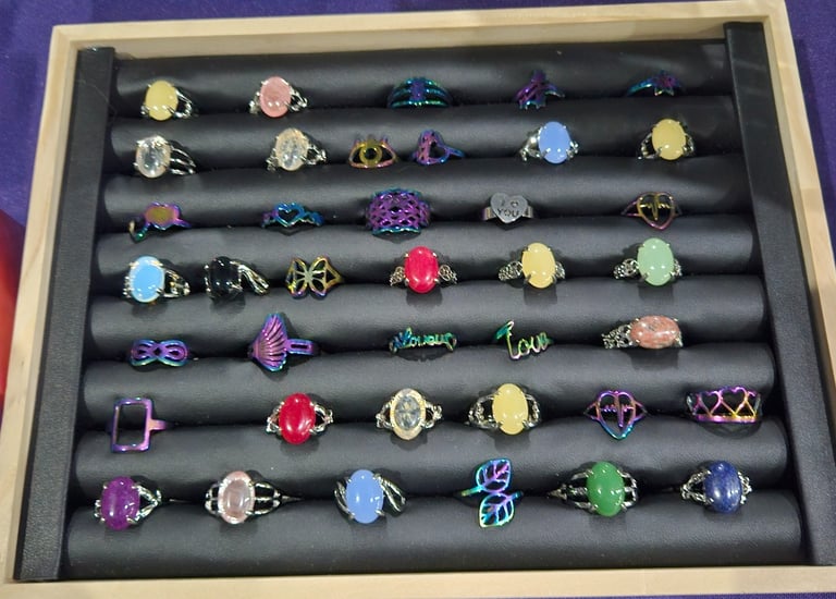 Rings on display