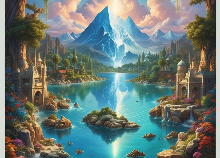 A dramatic scene from the first episode showing the main characters exploring an underground cavern.